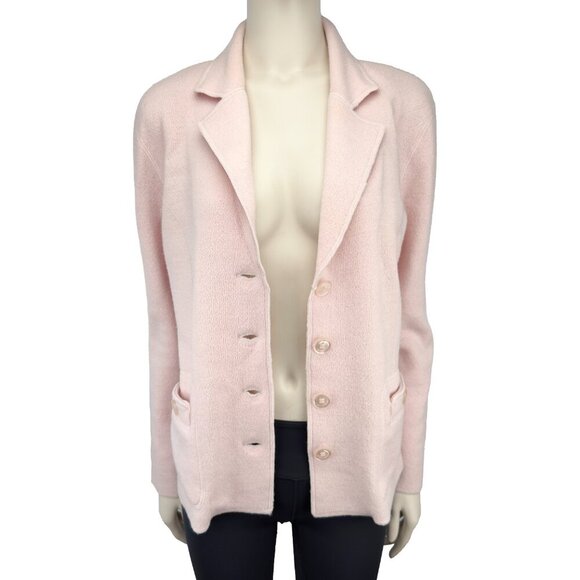 STEPHANIE PHILLIPS Lazy Luxury 100% Merino Wool Soft Pink Boxy Cardigan sz 8 - Picture 4 of 11